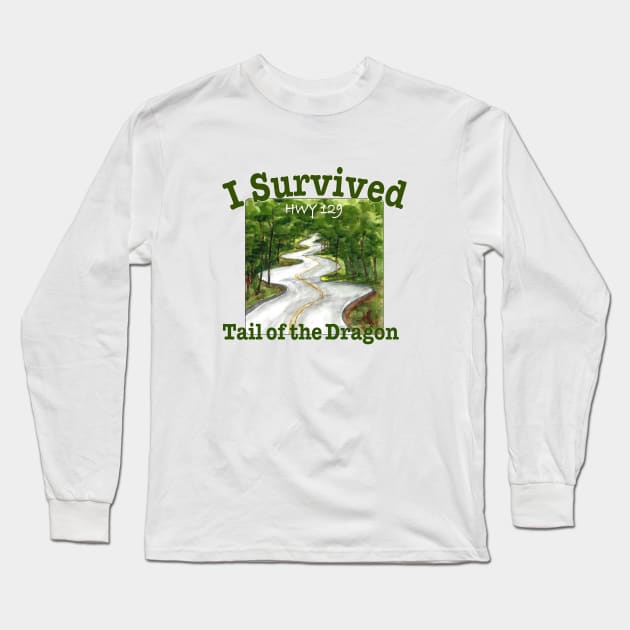 I Survived Tail Of The Dragon, HWY 129 Long Sleeve T-Shirt by MMcBuck